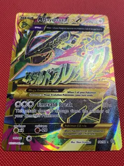 M Rayquaza EX (Shiny Full Art) 98/98 XY Ancient Origins Pokemon Card Damaged - Image 4