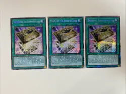Yugioh Shining Sarcophagus x 3 - 1st Edition Starlight Rare NM - Free Holo - B - Image 1