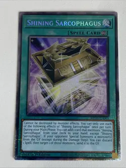 Yugioh Shining Sarcophagus x 3 - 1st Edition Starlight Rare NM - Free Holo - B - Image 2