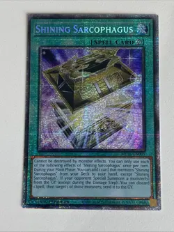 Yugioh Shining Sarcophagus x 3 - 1st Edition Starlight Rare NM - Free Holo - B - Image 3