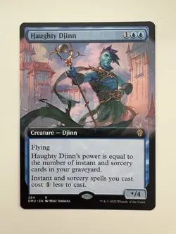 Haughty Djinn Borderless MTG Magic the Gathering Card NM Near Mint DMU - Image 1