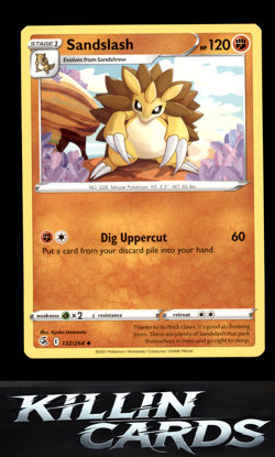 Sandslash 132/264 Pokemon Uncommon SWSH08: Fusion Strike Card LP - Image 1