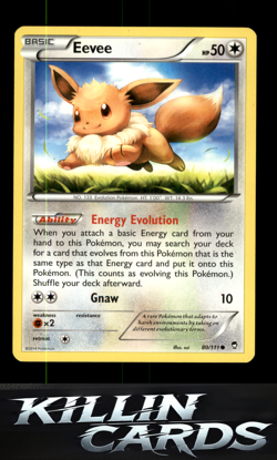 Eevee 80/111 Pokemon Common XY - Furious Fists Card NM - Image 1