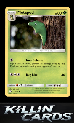 Metapod 2/149 Pokemon Uncommon SM Base Set Card NM - Image 1
