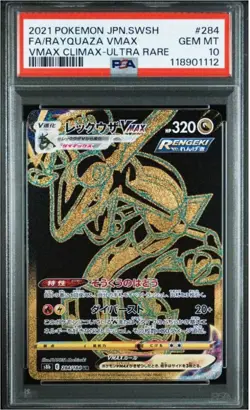 PSA 10 Pokemon Card Rayquaza Vmax 284/184 UR VMAX Climax Japanese Full Art - Image 1