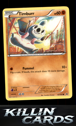 Timburr 62/101 Pokemon Common Noble Victories Card LP - Image 1