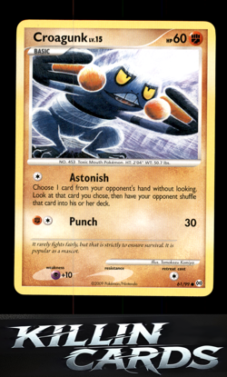 Croagunk 61/99 Pokemon Common Arceus Card LP - Image 1