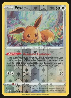 SWSH10: Astral Radiance Eevee #119/189 Reverse Holo Pokemon Card - Image 1