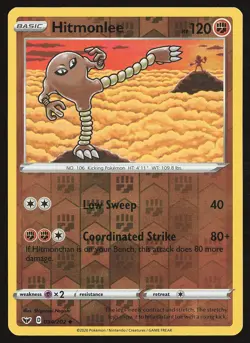 SWSH01: Sword & Shield Base Set Hitmonlee #094/202 Reverse Holo Pokemon Card - Image 1