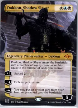 Dakkon, Shadow Slayer (Borderless) 304 Modern Horizons 2 Magic: The Gathering LP - Image 1