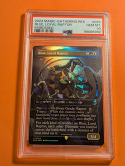 Magic the Gathering Jurassic World REX Blue, Loyal Raptor Emblem PSA 10 - Image 1