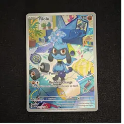Pokemon Riolu 215/198 SV01 Scarlet & Violet Illustration Rare Holo - Image 1