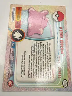 DITTO 1999 Topps Pokemon TV Non Holo Animation 1st Series Blue Logo # 132 (NM) - Image 2