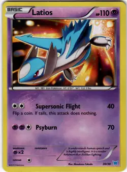 Latias 30/30 XY Trainer Kit Latias Pokemon Holo LP - Image 1