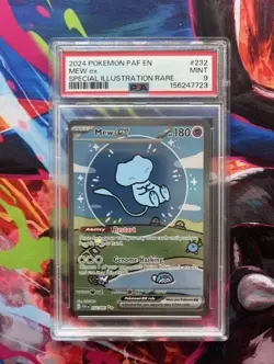 2024 Pokemon S&V Paldean Fates Mew Ex SIR 232/091 BUBBLE MEW PSA 9 MINT - Image 1