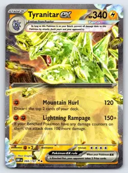 Tyranitar ex 066/197 Double Rare Obsidian Flames Pokemon Near Mint - Image 1