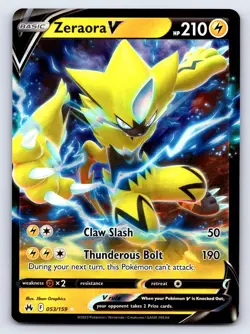 Zeraora V 053/159 Holo V Rare Crown Zenith Pokemon Near Mint - Image 1