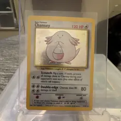 Pokemon TCG Base Set Chansey Holo Rare 3/102 (1999) English 120 HP - Image 1