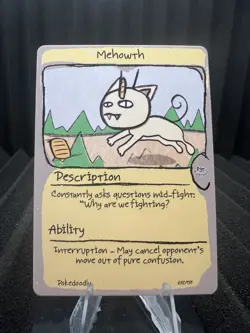 Mehowth (Meowth) #52 - First Edition First Print PokeDoodly Fan Art - Pokemon - Image 1