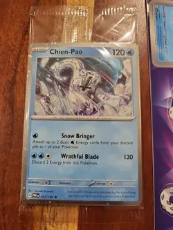 Pokemon Chien-Pao Scarlet & Violet, Paradox Rift, Holo Rare Promo Mint Card - Image 2