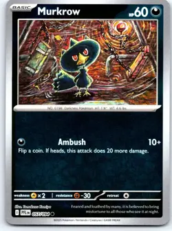 Murkrow 057/094 Common Phantasmal Flames Pokemon Reverse Holo NM - Image 1