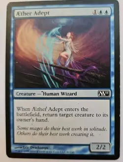 MTG Magic The Gathering Card AEther Aether Adept Creature Human Wizard Blue M11 - Image 1