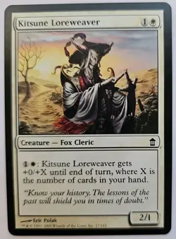 MTG Magic The Gathering Card Kitsune Loreweaver Creature Fox Cleric White - Image 1