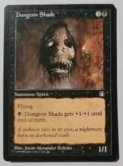 MTG Magic The Gathering Card Dungeon Shade Summon Spirit Black Stronghold 1998 - Image 1
