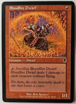 MTG Magic The Gathering Card Bloodfire Dwarf Creature Dwarf Red Apolcalypse - Image 1
