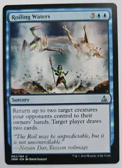 MTG Magic The Gathering Card Roiling Waters Sorcery Blue OGW 2016 - Image 1