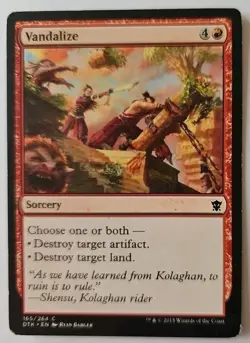 MTG Magic The Gathering Card Vandalize Sorcery Red Dragons Of Tarkir 2015 - Image 1