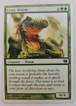 MTG Magic The Gathering Card Craw Wurm Creature Wurm Green 9th Edition - Image 1