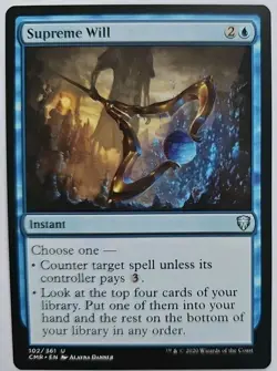 MTG Magic The Gathering Card Supreme Will Instant Blue Commander 2020 - Image 1