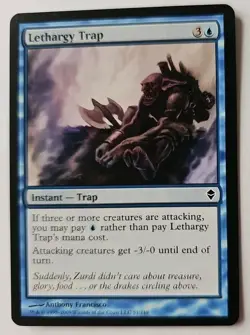MTG Magic The Gathering Card Lethargy Trap Instant Trap Blue Zendikar - Image 1