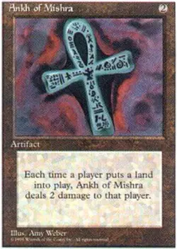 MTG Ankh of Mishra, Fourth Edition, Damaged, English - Image 1