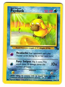 Psyduck 53/62 Common Fossil Pokemon Unlimited Lightly Played - Image 1