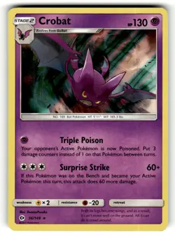 Crobat 56/149 Holo Rare SM Base Set Holo Pokemon Near Mint - Image 1