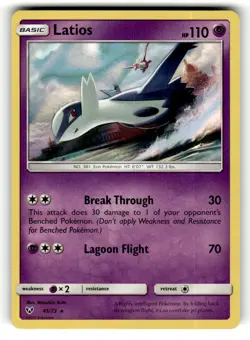 Latios 41/73 Rare Shining Legends Holo Pokemon Lightly Played - Image 1