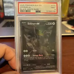 Pokemon 2025 Zekrom ex 172/086 Black White Rare Black Bolt PSA 9 - Image 1