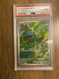 Pokemon TCG Bulbasaur Scarlet & Violet 151 Art Rare Card 166/165 NM PSA 9 - Image 1