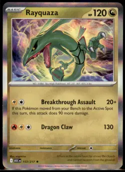 Rayquaza 153/217 Rare Ascended Heroes Pokemon Holo Lightly Played - Image 1