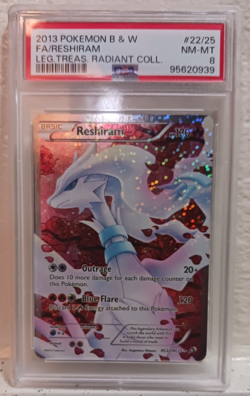 POKEMON 2013 Reshiram RC22 Full Art Legendary Treasures PSA 8 - Image 3