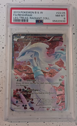 POKEMON 2013 Reshiram RC22 Full Art Legendary Treasures PSA 8 - Image 5