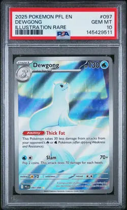 Dewgong 097 Pokemon Phantasmal Flames Illustration Rare PSA 10 GEM MINT Card - Image 1