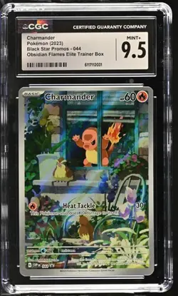 Pokemon 2023 SV Black Star Promo Obsidian Flames ETB Charmander 044 CGC 9.5 - Image 1