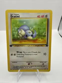 Dratini 53/82 1st Edition Team Rocket Common WOTC Vintage TCG Pokemon Card - Image 1