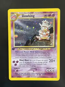 Pokemon TCG Slowking 14/111 Neo Genesis Holo Rare English First Edition - Image 1
