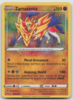 Zamazenta 102/185 Vivid Voltage Pokemon Holo NM Amazing Rare - Image 1