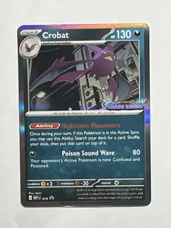 Pokemon Chaos Rising Pre-Release Crobat #076 Stamped Black Star Promo - Image 1
