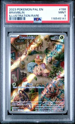2023 POKEMON PAL EN-PALDEA EVOLVED ILLUSTRATION RARE #198 BRAMBLIN PSA 9 - Image 1